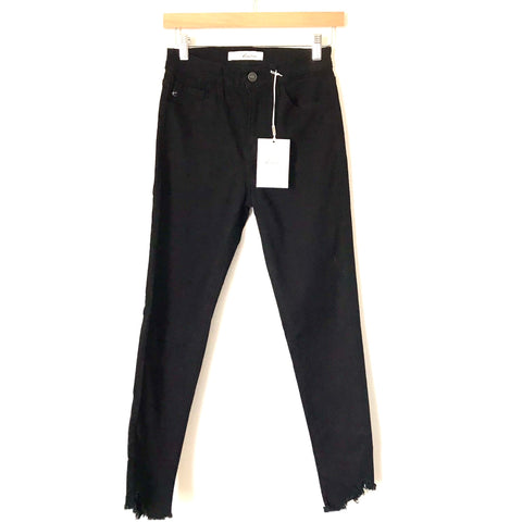 KanCan Black Jeans Angled Raw Hem NWT- Size 26 (Inseam 26”)