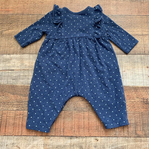 Baby Gap Blue/White Polka Dot Onesie- Size 0-3M