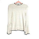 Zara Knit Cream Trumpet Sleeve Sweater- Size S