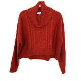 Jack By BB Dakota Burnt Orange Cowl Neck Cable Knit Sweater- Size XS