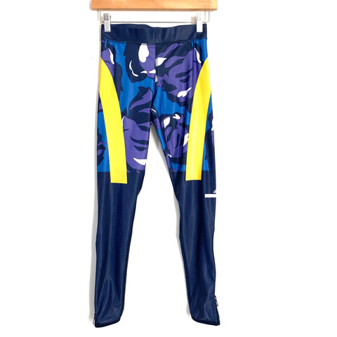 Adidas Stella McCartney Purple & Yellow Leggings with Zipped Hem- Size ~XS (Inseam 27”)