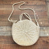 No Brand Straw Circle Top Zipper Closure Handbag