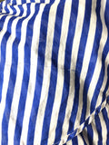 J Crew Blue and White Striped Ruffle Off the Shoulder Beach Dress- Size M (see notes)