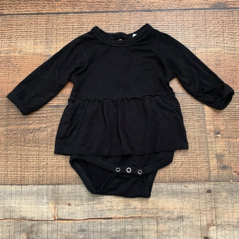 Spearmint Love Bamboo Black Dress Onesie- Size 0-3M