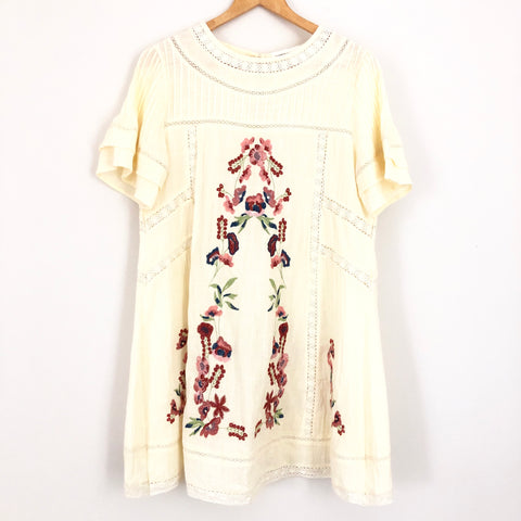Goodnight Macaroon Embroidered Linen Dress- Size S