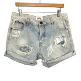 One Teaspoon Denim Distressed Shorts NWT- Size 28