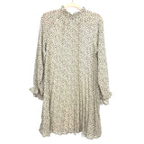 Blush Boutique Taupe Black Dot Pleaded Dress NWT- Size S
