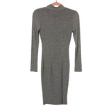 No Brand Grey Mock Neck Cutout Bodycon Dress- Size XS