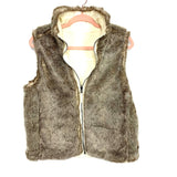 No Brand Reversible Faux Fur/Suede Zip Up Vest- Size ~M (see notes)