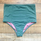 Marina West Green Front Twist Padded Bikini Top and High Waisted Bottoms- Size S (sold as set)