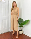 HYFVE Tan Seaside Retreat Wide Leg Cropped Pant Set NWT- Size S (sold as set, sold out online)