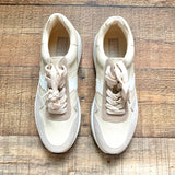 White Raven Tan/White Suede Like Sneakers- Size 8.5 (Like New!)