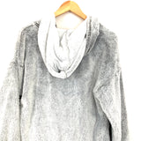 Aerie Light Grey Faux Fur Half Zip Hoodie- Size M
