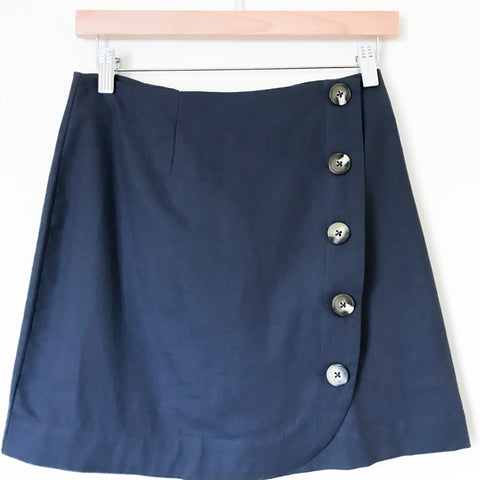 Loveriche Blue Wrap Skirt with Buttons- Size S