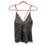 Express Grey Sequins Strappy Back Top NWT- Size S