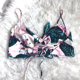 Aura Floral Tie Front Crop Top- Size S (we have matching skirt)