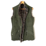 Cupcakes and Cashmere Military Style and Fur Reversible Vest- Size ~M