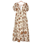 Abercrombie & Fitch Cream Print Tie-Back Dress- Size M