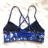 Alo Yoga Blue Snakeskin Print Strappy Back Sports Bra- Size XS