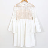 Endless Rose Flare Sleeve White Lace Mini Dress NWT- Size S