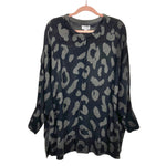 Mudpie Black Adele Leopard Sweater NWT- One Size (sold out online)