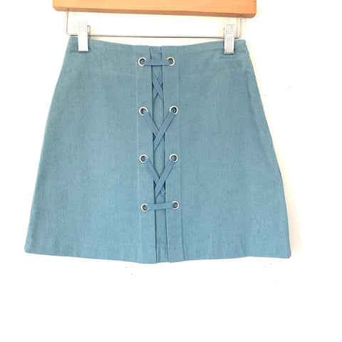 Lulus Light Wash Denim Skirt- Size XS