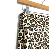 Wavvy Tan Animal Print Exposed Seam Ruched Waistband Leggings- Size ~L (See Notes) (Inseam 23") (We have a matching top!)