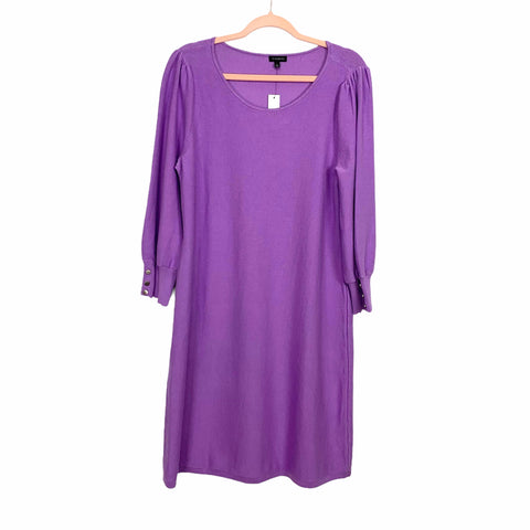 Talbots Purple Midi Fitted Sweater Dress NWT- Size L