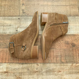 Marc Fisher Suede Dark Brown Buckle Booties - Size 7 (LIKE NEW)