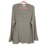 The Drop Tan Back Slit Ribbed Sweater- Size XL (sold out online)