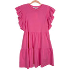 English Factory Pink Knit Ruffled Mini Dress NWT- Size XS (see notes)