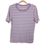 A New Day Purple/White Striped Ribbed Top-Size XL