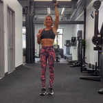 Lululemon Black/Pink Patterned High Waisted Leggings- Size 2 (Inseam 25")