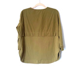 Madewell Olive Utility Long Sleeve with Half Hidden Buttons- Size S