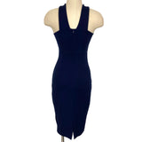 Felicity & Coco Navy Blue Cross Halter Front Straps Key Hole Front Dress- Size XS