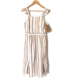Listicle White Striped Apron Style Dress NWT- Size S