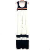 Jessica Simpson White/Black/Pink Sleeveless Maxi Dress- Size M