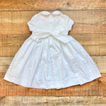 Edgehill Collection White Smocked Collared Tie Back Dress- Size 24M