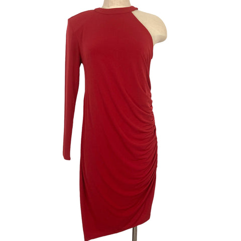 Eloquii Red One Shoulder Side Ruching Asymmetrical Hem Dress NWT- Size 14