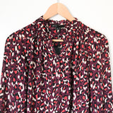 Gibson Long Sleeve Button Up Purple Print Blouse NWT- Size XS