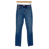 Abercrombie & Fitch Medium Wash High Rise Skinny Jeans with Ankle Slits- Size 25 (30.5” Inseam)