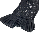 J Crew Black Lace Pleated Keyhole Back Blouse- Size 12