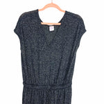 Stars Above Black Heathered Drawstring Waist Jumpsuit- Size M