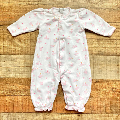 Kissy Kissy Swan Print Snap Up Outfit- Size SM (~0-3M)