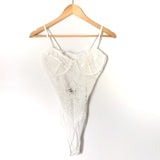 Bardot White Sheer Lace Bodysuit with Underwire Cups- Size 6/S