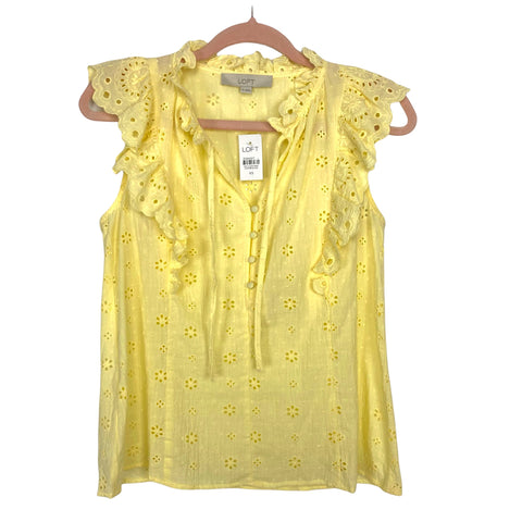 LOFT Yellow Eyelet Top NWT- Size XS