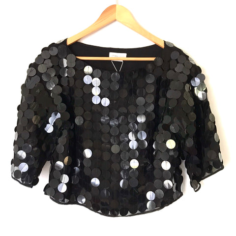Lovers + Friends Black Sequin Blouse NWT- Size S