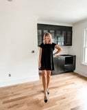 Vestique Black Flutter Sleeve Tiered Dress- Size S (see notes)