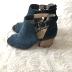 Sole Society Suede Peep Toe Buckle Booties- Size 8.5