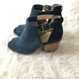 Sole Society Suede Peep Toe Buckle Booties- Size 8.5